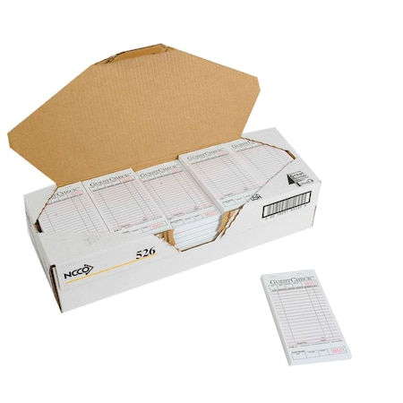National Checking 3.5"x6.75" 1 Part Pink 18 Line Guest Check 50 Checks, PK50 526